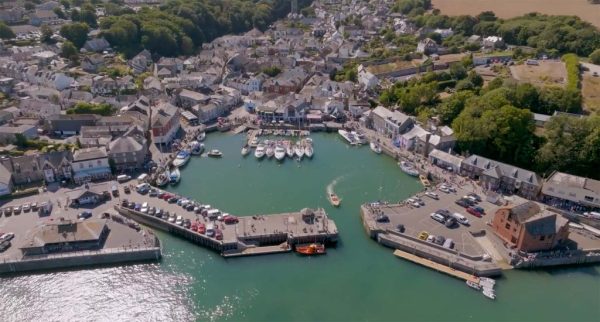 Padstow harbour from above.