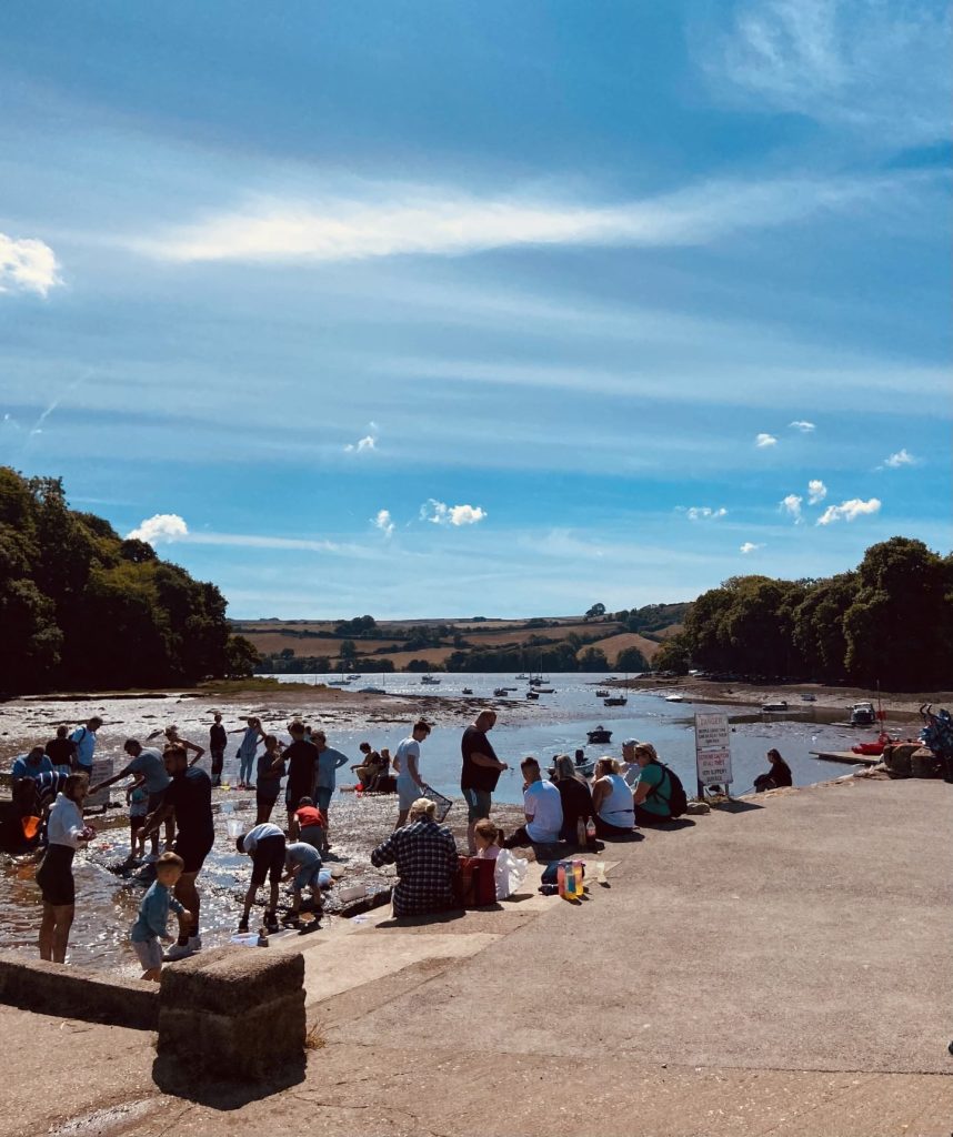 Crabbing on the River Dart in Devon