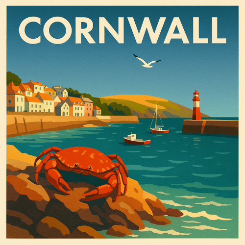 Cornwall crabbing graphic